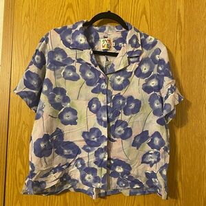 Jams World Blue Boxy Button Down Shirt